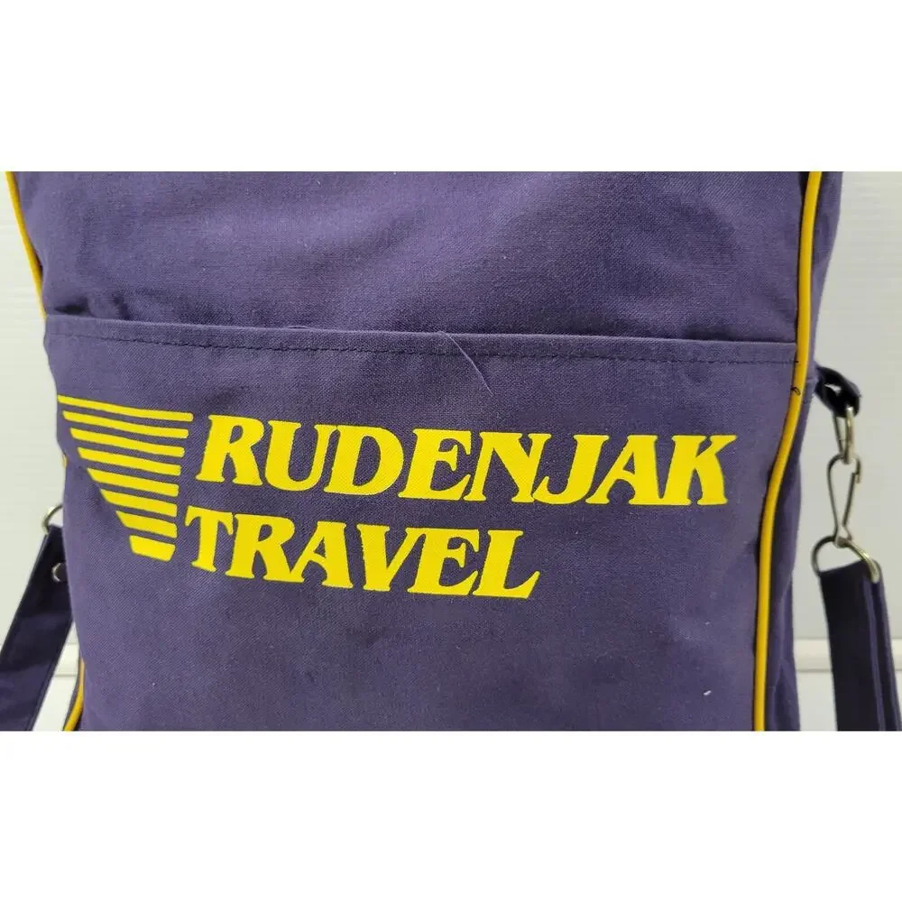D) Vintage Rudenjak Travel Promotional Croatia Blue Canvas Hand Shoulder Bag